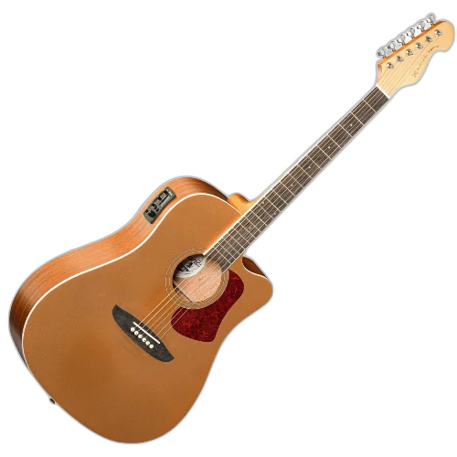Violão Eletroacústico Michael Laguna VML530 GD (Gold) com Tampo Spruce Pré Michael Effex Tarraxas Chrome Die Cast Encordoamento Aço e Acabamento Open Pore