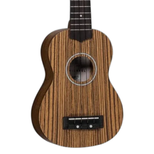Ukulele Acústico Michael MK21ZB Natural com Tampo Zebra Wood Fundo e Laterais Zebra Wood Escala Blackwood e Cavalete BlackwoodHTML