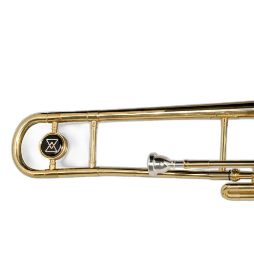 Trombone de Pisto Michael WTPM35N Afinação Bb 3 Válvulas Aço Inox Acabamento Laqueado Campana Ø205mm Calibre Ø12,7mm Botões Perolados Contrapeso Bocal Óleo Luva Case