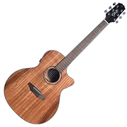 Violão Seizi Ryu Cutaway Kaizen Koa Gloss com Corpo Koa Laminado Tampo Koa Laminado Equalizador Seizi Kaizen e Tarraxas Cromadas Blindadas