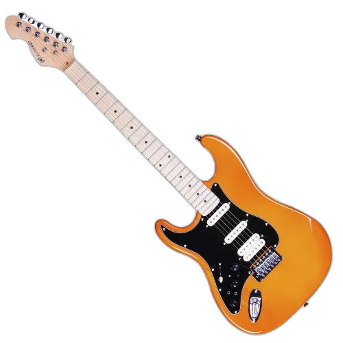 Guitarra Michael Rocker Canhota AM Amber com Captadores Humbucker Equalizador Integrado e Afinador