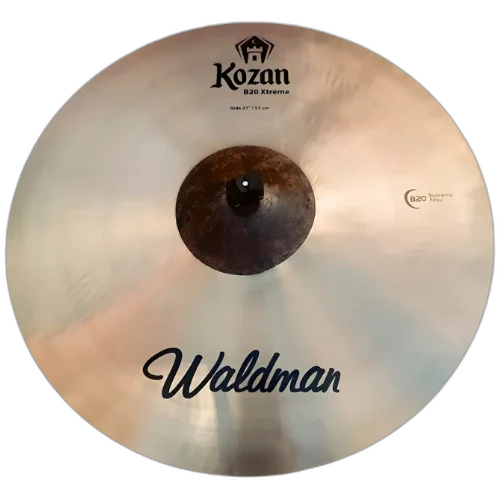 Prato de Bateria Waldman Kozan Ride 21" KOZ-RD21 com Liga B20 Som de Condução Equilibrado e Bell Definido Acabamento Natural