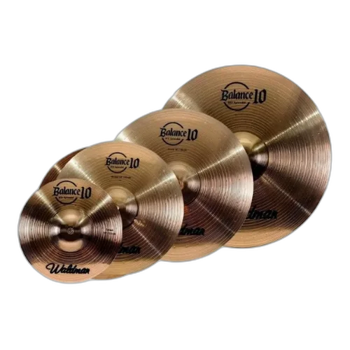 Kit Pratos Bateria Waldman B10 14" Hi-Hat + 16" Crash + 20" Ride com Bag Inclusa