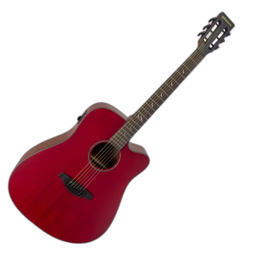 Violão Eletroacústico Waldman Blastone Grand DCEX-641 Aço Transparent Red Top com Equalizador Integrado e Afinador