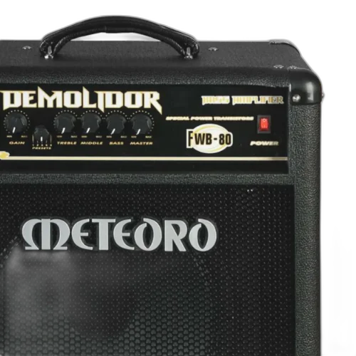 Amplificador Meteoro Demolidor FWB80 80W 10 Polegadas para Contrabaixo com Equalizador 3 Bandas Entrada Auxiliar Saída de Fones e Falante 10" para Prática Ensaios e Pequenos Shows