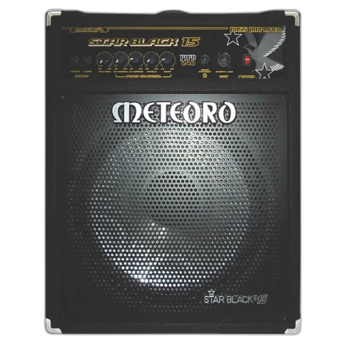 Amplificador Meteoro Star Black 15 240W 15 Polegadas para Contrabaixo com Falante 15" Tweeter Piezo Equalizador 4 Bandas Entradas Ativa/Passiva e Saída Balanceada para Graves Potentes e Definição Profissional