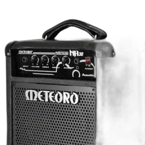 Amplificador Meteoro Nitrous NA30 30W 8 Polegadas para Violão Eletroacústico com Falante 8" Tweeter Piezo Equalizador 3 Bandas Entrada Auxiliar e Saída de Fones para Prática e Apresentações