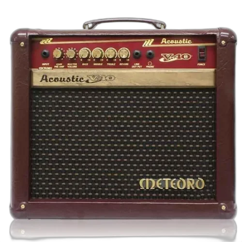 Amplificador Meteoro Acoustic V40 40W 5 Polegadas para Violão Eletroacústico com 4 Falantes 5" Tweeter Piezo Equalizador 3 Bandas Entrada Auxiliar e Saída de Fones para Som Natural e Cristalino
