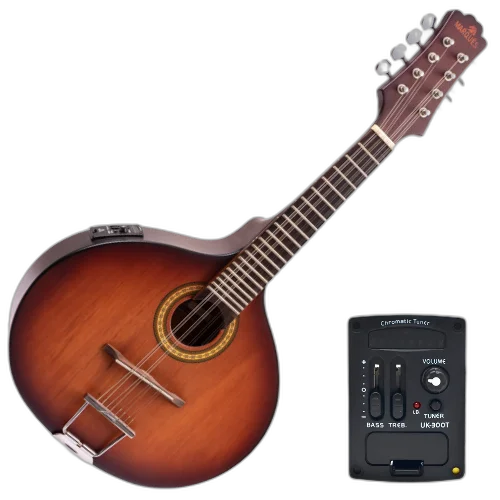 Bandolim Eletroacústico Marquês BND146 NB EQ Natural Sombra com Equalizador Ativo UK-300T 2 Bandas Afinador Corpo Laminado Braço Cedro e Escala Rosewood