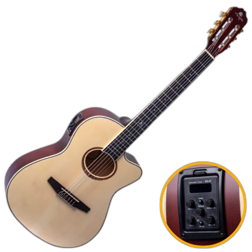 Violão Eletroacústico Nylon Marquês VN-231 NS EQ Natural Fosco com Corpo Clássico e Pré 4 Bandas Afinador