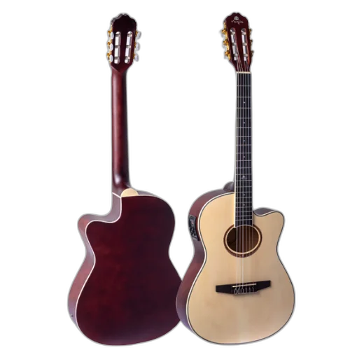 Violão Eletroacústico Nylon Marquês VN-231 NS EQ Natural Fosco com Corpo Clássico e Pré 4 Bandas Afinador