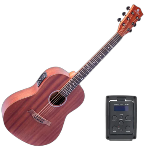 Violão Eletroacústico Aço Marquês VA-236 MGS EQ Mahogany Fosco com Corpo Baby Cutaway e Pré 4T 4 Bandas Afinador Microfone Interno