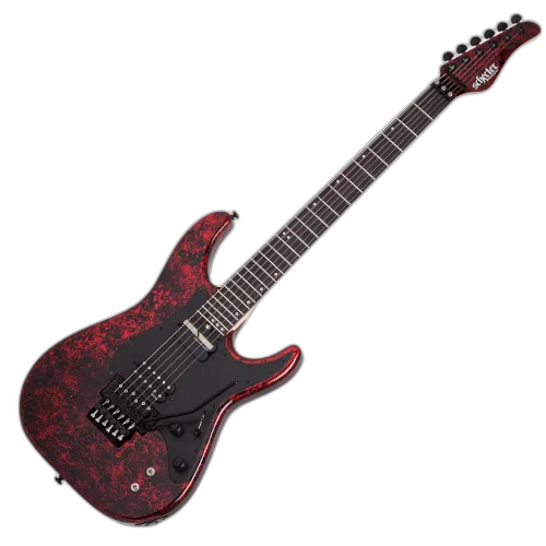 Guitarra Schecter Sun Valley Super Shredder FR-S Red Reign com Corpo em Mogno Braço Bolt-on Maple Canadense Thin Escala em Ébano Captador Ponte EMG Retro Active Hot 70 Sustainiac no Braço Floyd Rose Special 1245