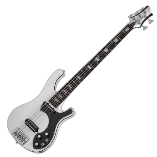 Contrabaixo Schecter Stargazer-4 Gloss White com Corpo em Mogno Braço em Maple Escala em Ébano com Captadores Schecter USA SuperRock Vintage Ponte Schecter com TonePros Roller Tune-O-Matic 683