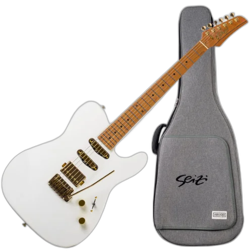 Guitarra Seizi Katana Sakura Pearl White Gold com Captadores Jutsu HSS Ponte Tremolo e Bag 10360658