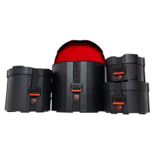 Case para Bateria Gator GPC Rockpackset 10/12/16/22 com Estrutura Rotomoldada Ultra Resistente Interior Acolchoado em Microveludo Vermelho Design Empilhável com Gator Grooves Alças Ergonômicas e Cintas de Alta Tensão