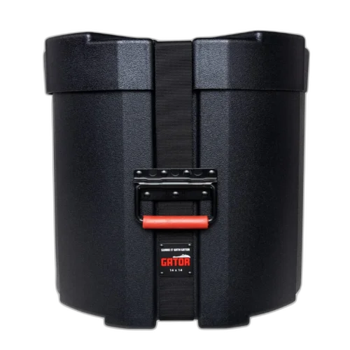 Case para Surdo de Bateria Gator GPC 1414 14x14 com Estrutura Rotomoldada Ultra Resistente Interior em Microveludo Vermelho com Espuma Acolchoada Alças Ergonômicas Travas Reforçadas e Sistema de Empilhamento Gator Grooves