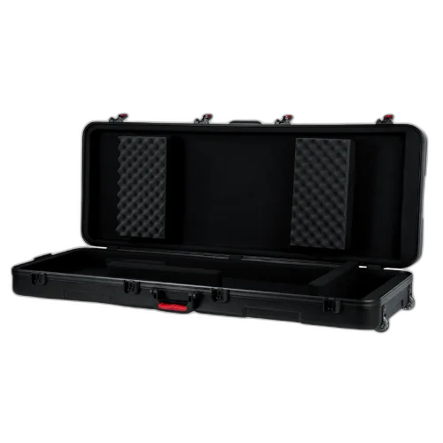 Case para Teclado Gator GTSA Key 76 Moldado 6/8" com Rodinhas para Teclados de 76 Teclas com Estrutura Moldada Ultra Resistente Interior Acolchoado Alças Ergonômicas Travas Reforçadas e Rodas para Transporte