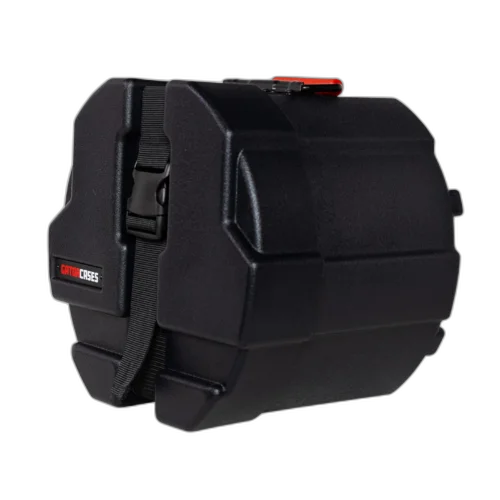 Case para Tom de Bateria Gator GPC 0808 8x8 com Estrutura Rotomoldada Ultra Resistente Interior em Microveludo Vermelho com Espuma Acolchoada Alças Ergonômicas Travas Reforçadas e Sistema de Empilhamento Gator Grooves
