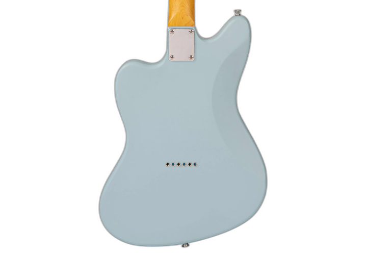 Guitarra Vintage Reissued Jaguar Hardtail Satin Blue Corpo Offset