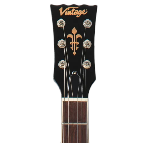 Guitarra Vintage VSA500B Reissued Bigsby Cherry Red com Corpo Maple Braço Mogno Escala Rosewood 22 Trastes 2 Humbuckers Wilkinson Ponte TOM com Bigsby