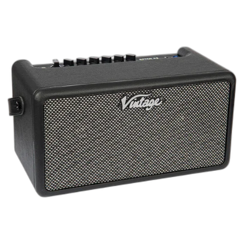 Amplificador Vintage Retro 25W DSP Black com 2x5" Speakers 8 Amp Models 6 Efeitos USB Recording e Ext Speaker Out
