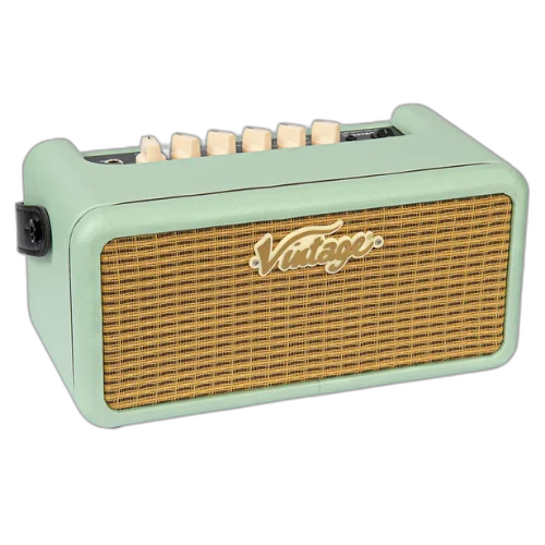 Amplificador Vintage Retro 15W DSP Mint Green com 2x3" Speakers 8 Amp Models 4 Efeitos Pré-amplificador USB e Ext Speaker Out