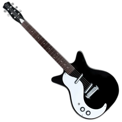 Guitarra Danelectro 59 M NOS+ Canhoto Black com Captadores Lipstick NOS+ Single-Coil e Ponte Wraparound Ajustável