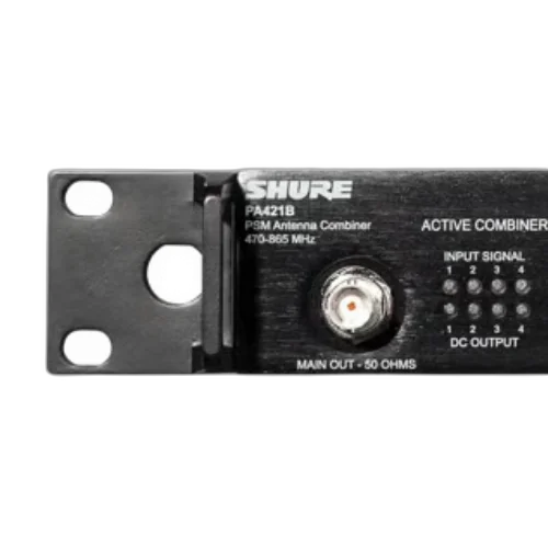 Combinador de Antenas Shure PA421B 4x1 PSM UHF 470-865 MHz com Ventoinha Silenciosa e Encadeamento para até 2 Unidades
