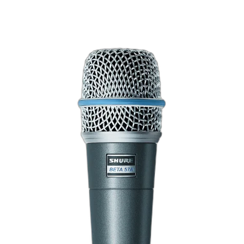 Microfone Shure Beta 57A para Instrumentos Dinâmico Supercardioide com Mount Integrado XLR Shock-Mount Pneumático Neodímio Grade Metálica Resistente