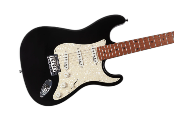 Corpo Alder Black com Pickguard Aged Pearl