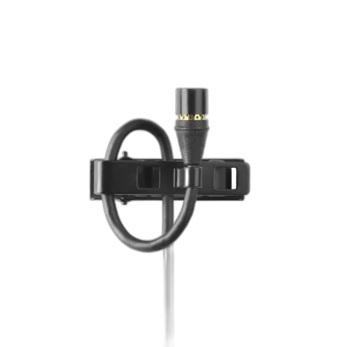Microfone Shure MX150B/C-TQG Lapela Subminiatura Cardioide Condensador Preto com Cabo Kevlar Conector TA4F TQG Presilha Dupla e Windscreens