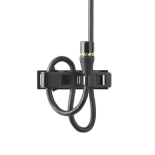 Microfone Shure MX150B/C-TQG Lapela Subminiatura Cardioide Condensador Preto com Cabo Kevlar Conector TA4F TQG Presilha Dupla e Windscreens