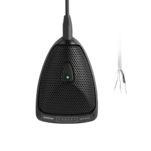 Microfone Shure MX392/C Microflex de Mesa Condensador Cardioide com Chave de Membrana Silenciosa Programável Indicador LED Lógica TTL Entrada e Saída Pré-amplificador e Cabo de Saída Inferior