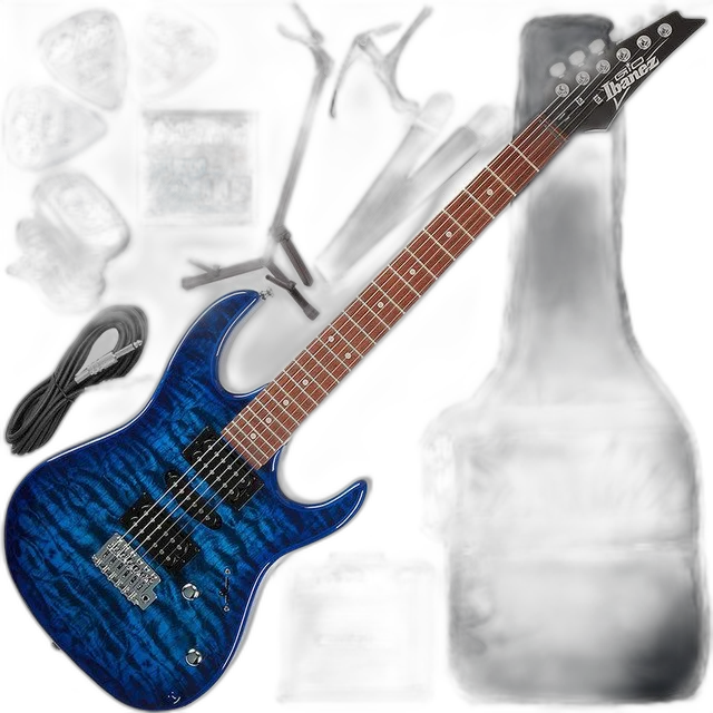 Kit Guitarra Ibanez Grx70 Qa Hsh Blue Burst Tbb Gx03