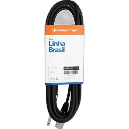 Cabo para Áudio Linha BRASIL XLR(M) X P10 7m Preto HAYONIK