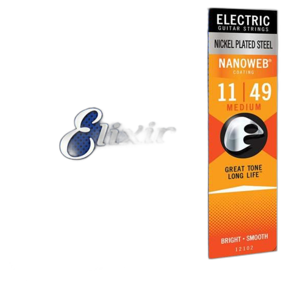 Encordoamento Para Guitarra .011 Medium Nanoweb 12102 Elixir