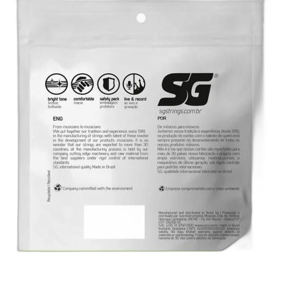 Encordoamento Para Contrabaixo .045 5 Cordas NICKEL SG