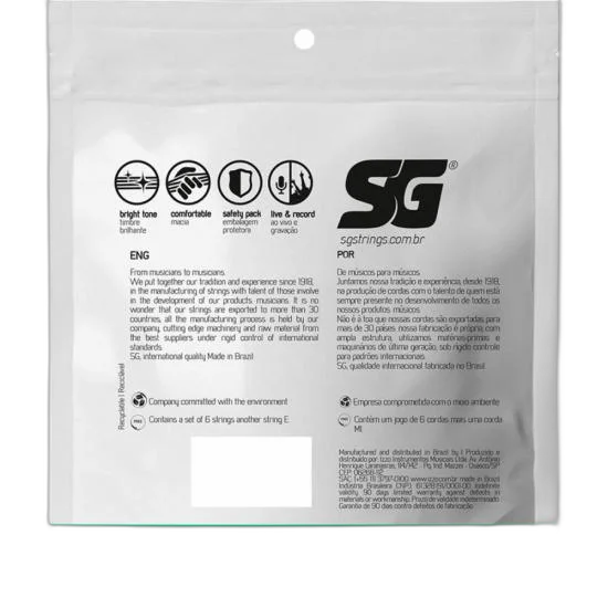 Encordoamento Para Ukulele Nylon Soprano SG