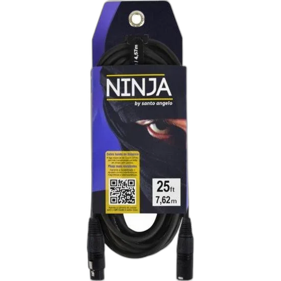 Cabo XLR Macho x XLR Fêmea 7,62m Ninja LW B Santo Angelo