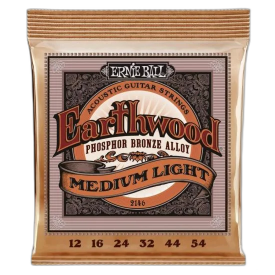 Encordoamento Para Violão Aço .012 Médio Leve Earthwood 2146 Ernie Ball