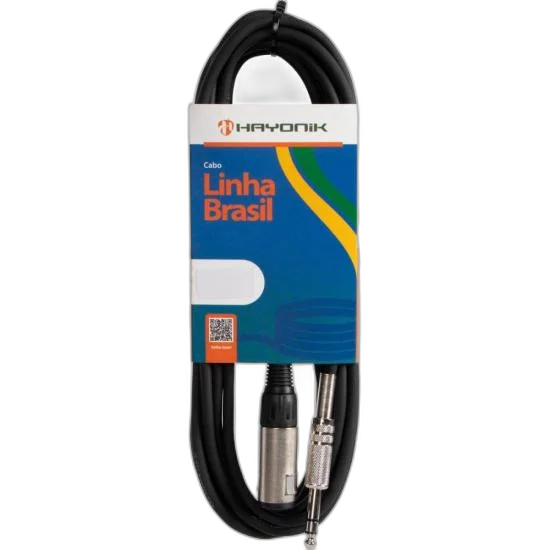 Cabo Extensor P10 (F) X P10 (M) Estéreo 3Mts Linha BRASIL HAYONIK