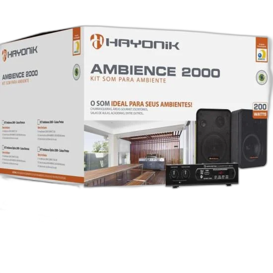 Kit Som para Ambiente Hayonik Ambience 2000 V2 Preto