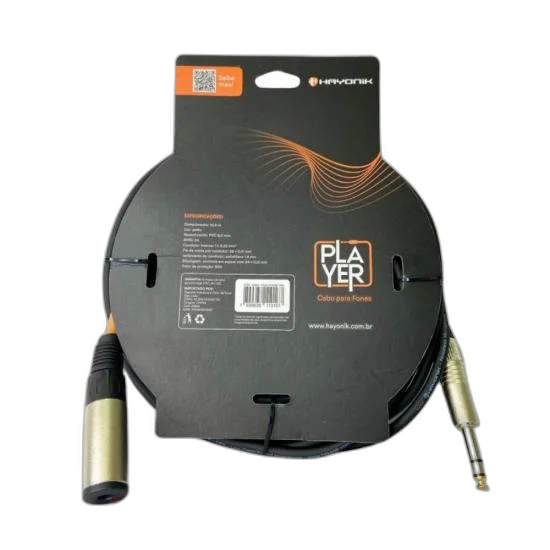 Cabo Extensor Player P10 (F) x P10 (M) 10m Preto Hayonik