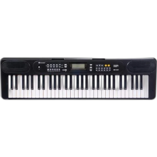 Teclado Harmonics HE-300 Estudante com 61 Teclas Sensíveis ao Toque 300 Timbres 300 Ritmos e Display LCD
