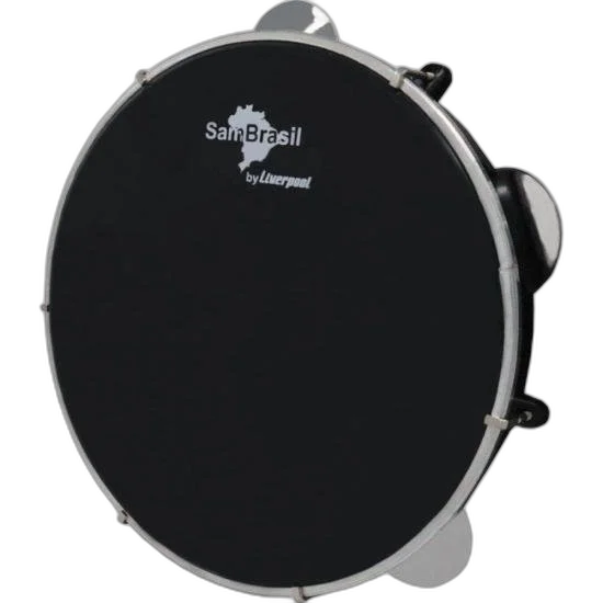 Pandeiro 10” Premium Pele Preta SamBrasil Liverpool Preto