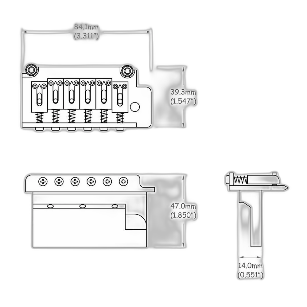 Ponte Sistema Trêmolo Guitarra Cromada Spirit TM6-CR