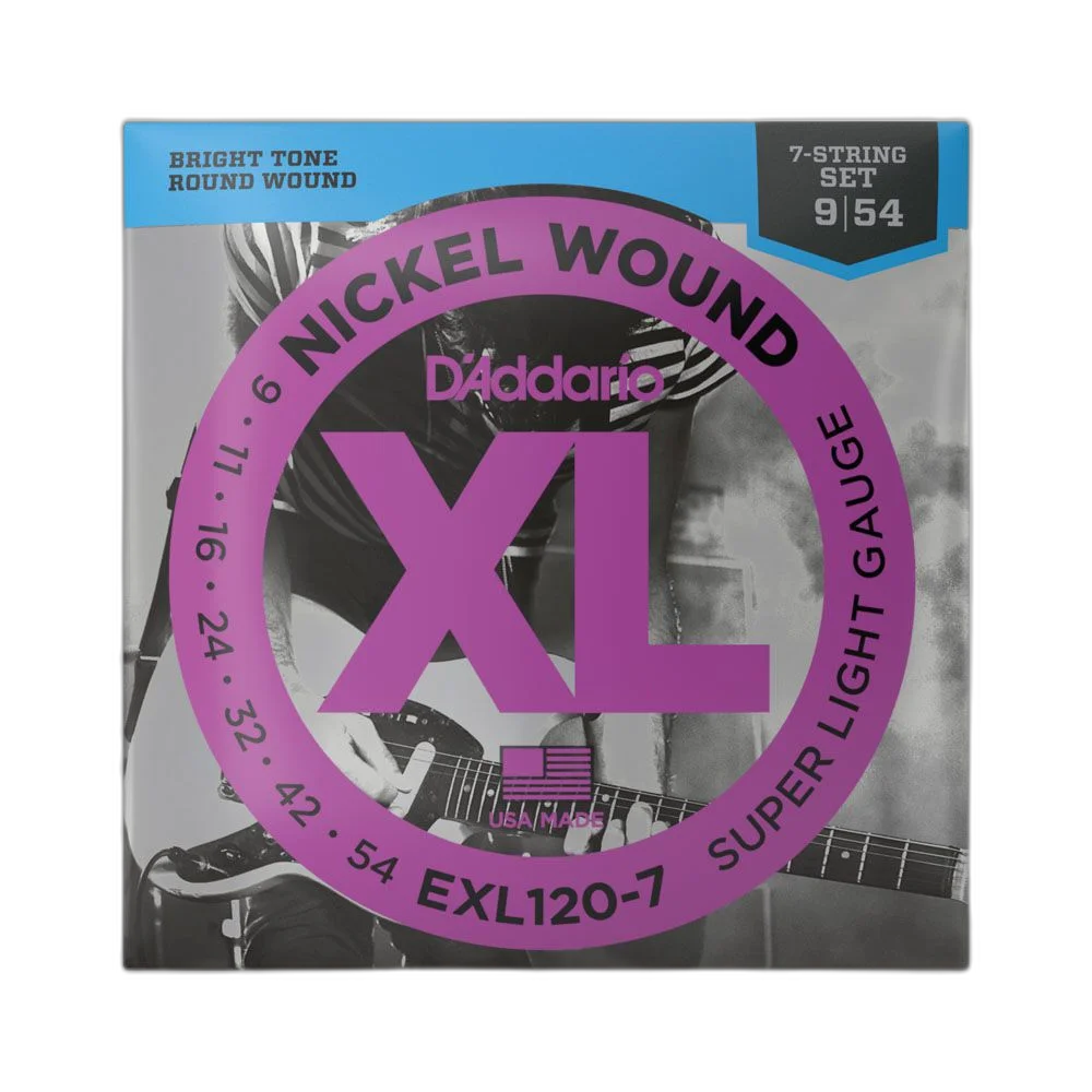 Encordoamento Guitarra 7C 09-54 D Addario XL Nickel EXL120-7