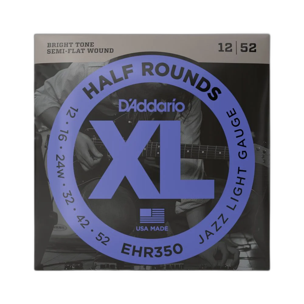 Encordoamento Guitarra 12-52 D Addario Half Rounds EHR350