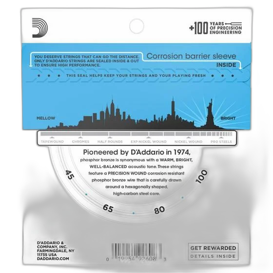 Encordoamento Baixolão 4C 45-100 D Addario Phosphor Bronze